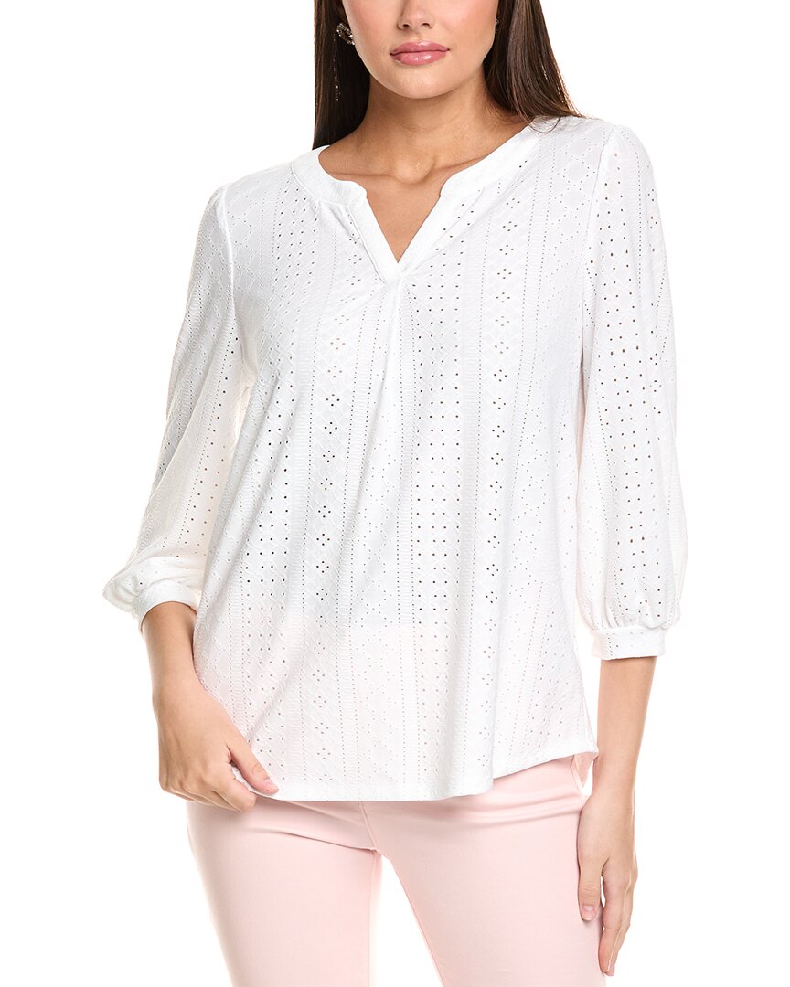 Jones New York Lattice Eyelet Top