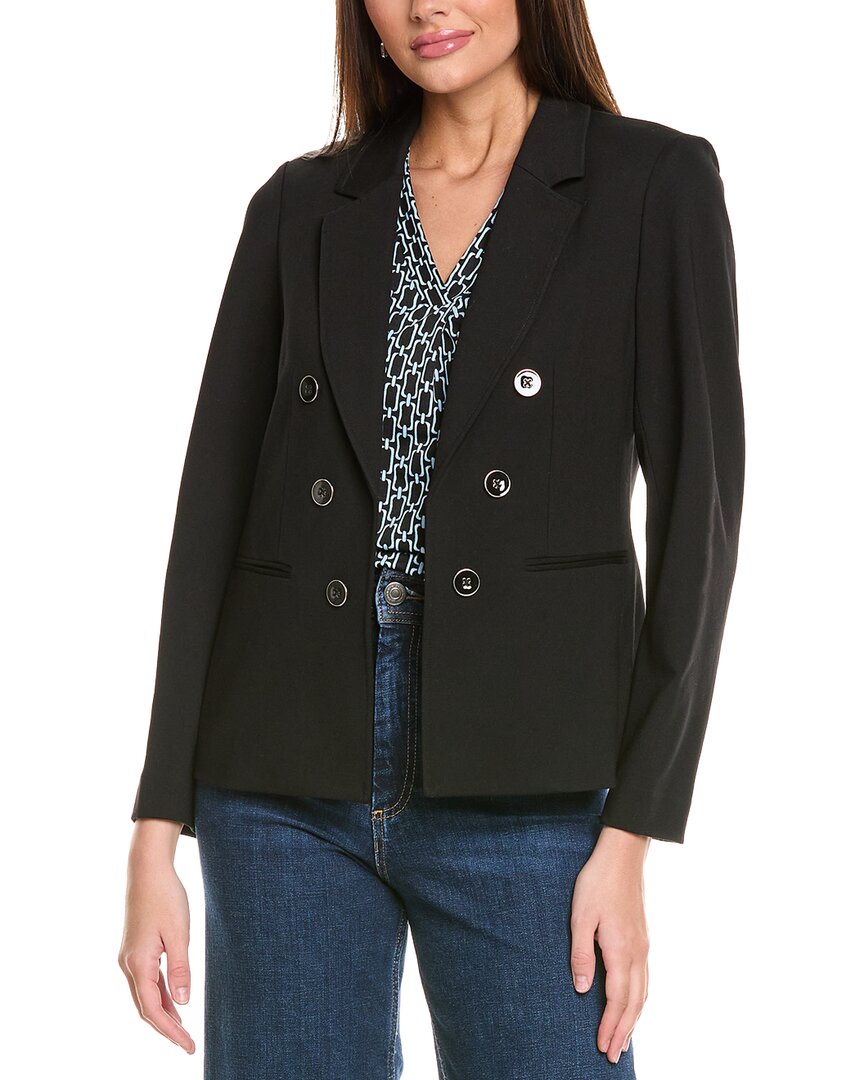 Shop Jones New York Faux Double-breasted Jacket In Black