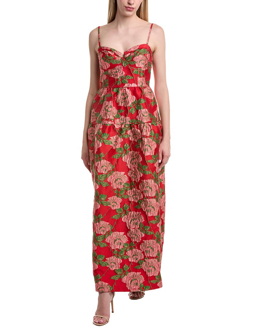 Flora Bea Nyc Naia Sleeveless Midi Dress In Red
