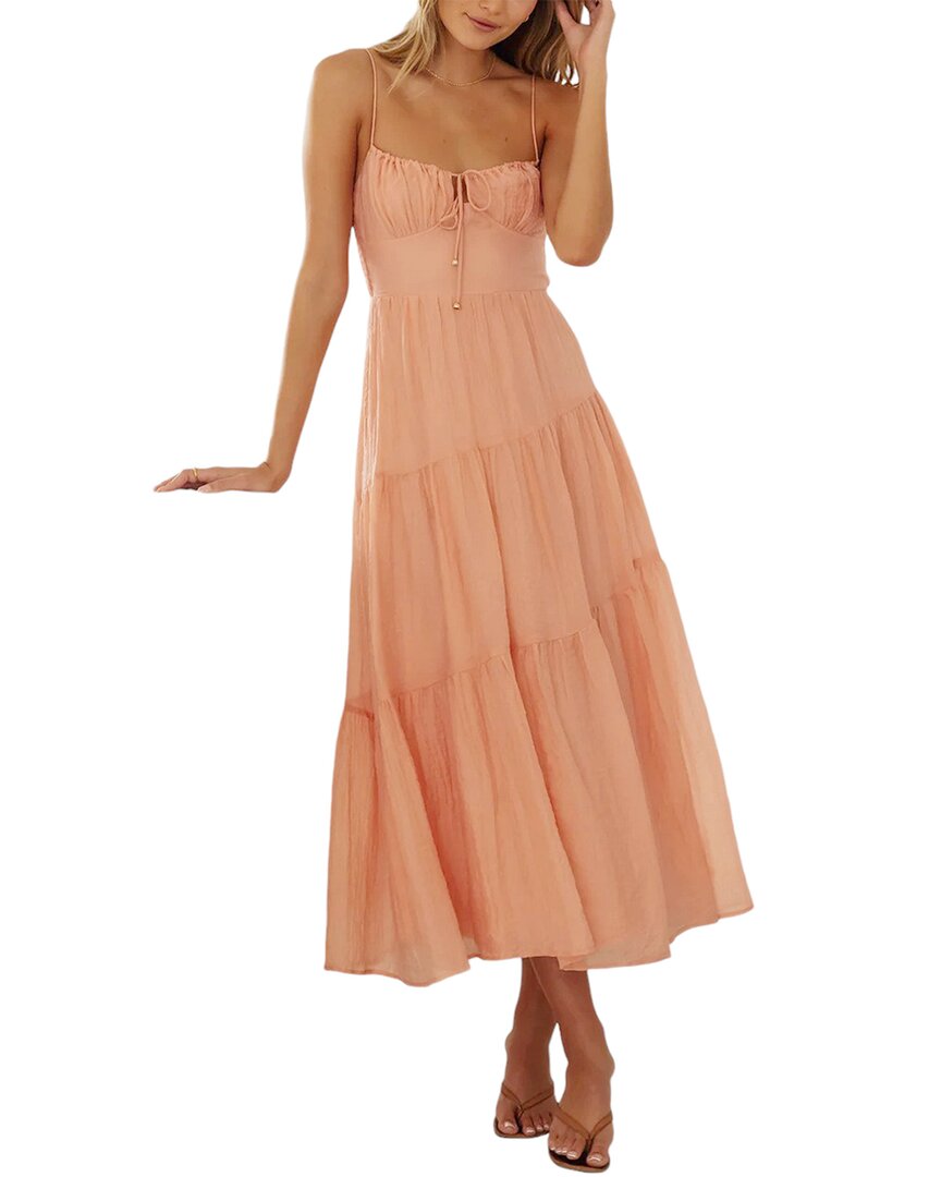 Bella Desert Midi Dress In Pink