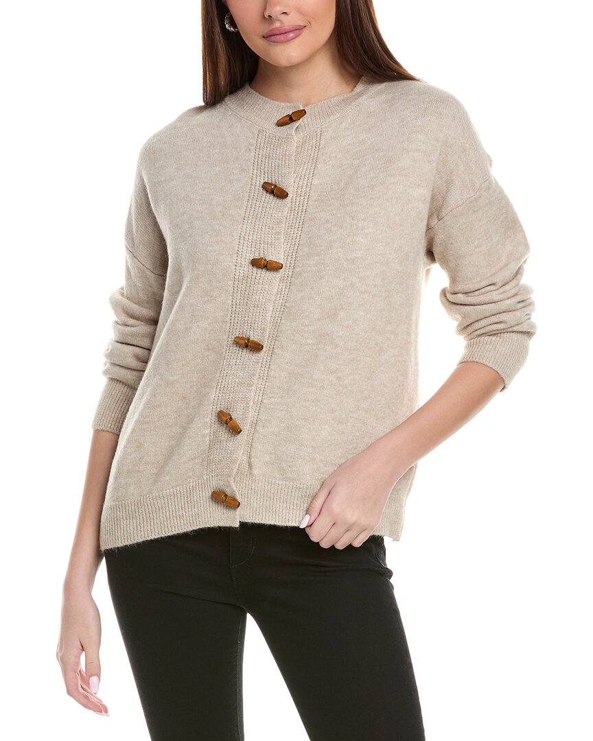 Reveriee Wool-blend Cardigan In Beige