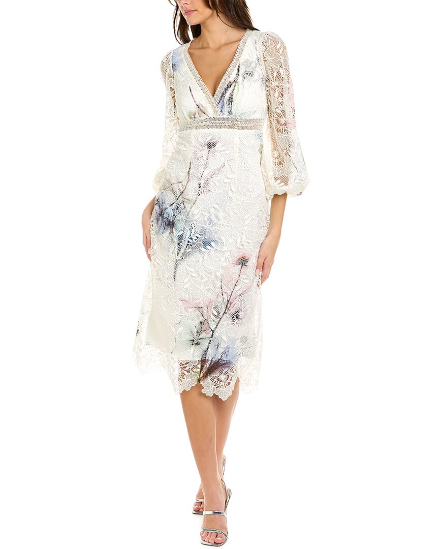 fitted lace wedding dress Floral Lace Mini Dress 12 / Floral Multi main image 1