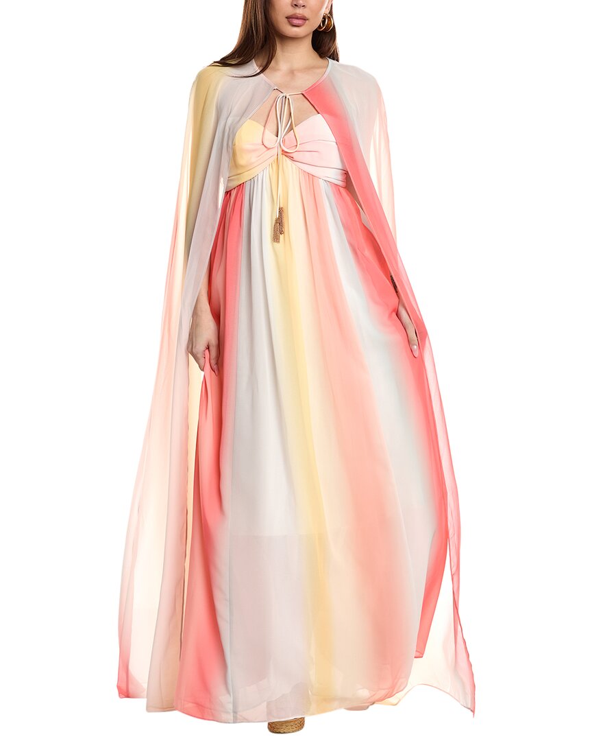 Mestiza New York Margarita Gown & Cape In Orange