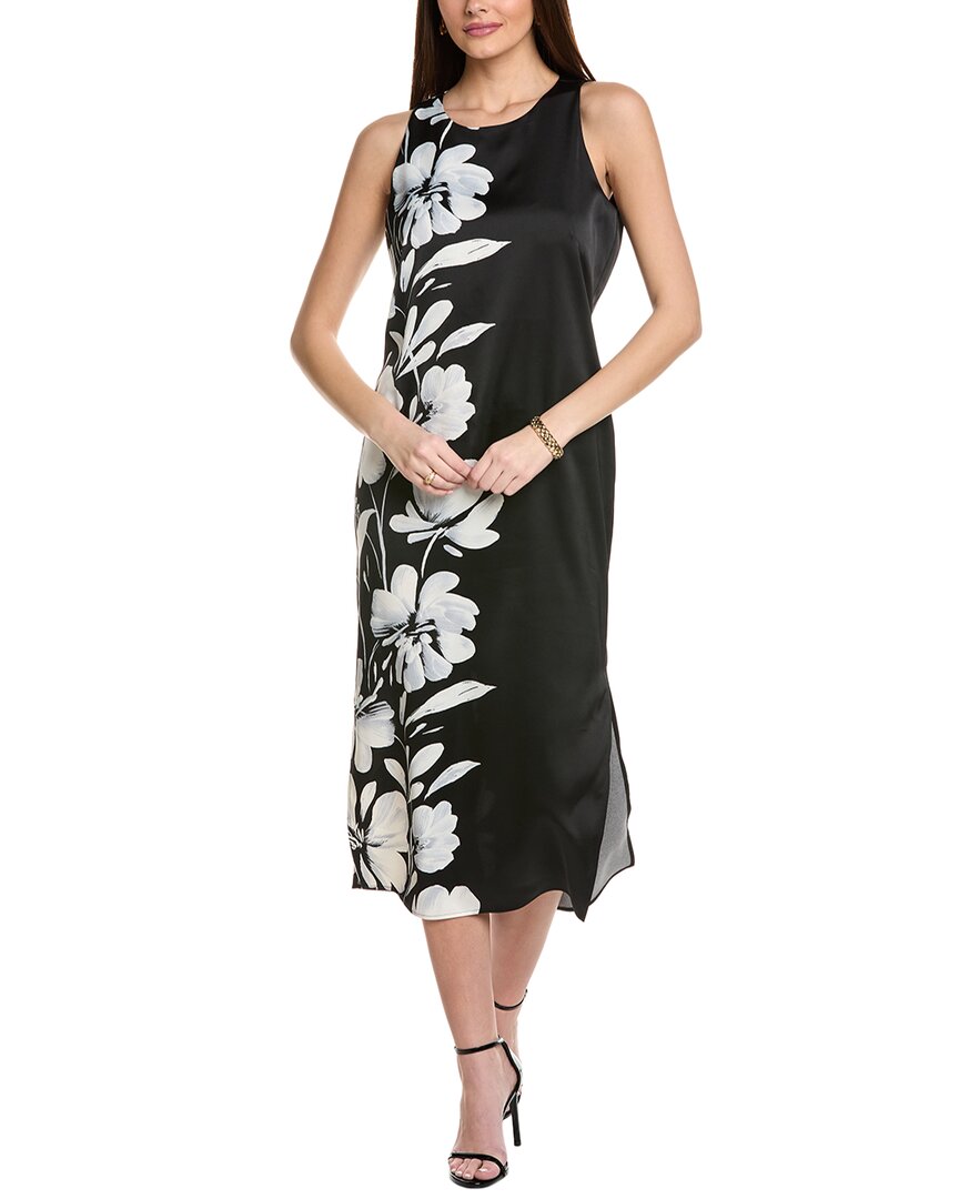 Anne Klein Fitted Midi Dress In Black