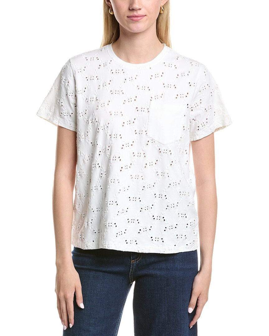 Jones New York Embroidered Eyelet T-shirt