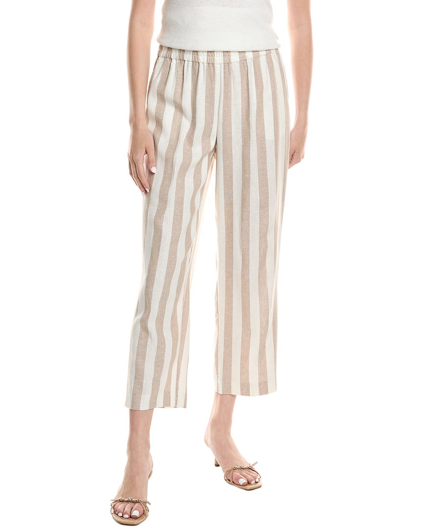 Jones New York Linen-blend Crop Pant In Brown