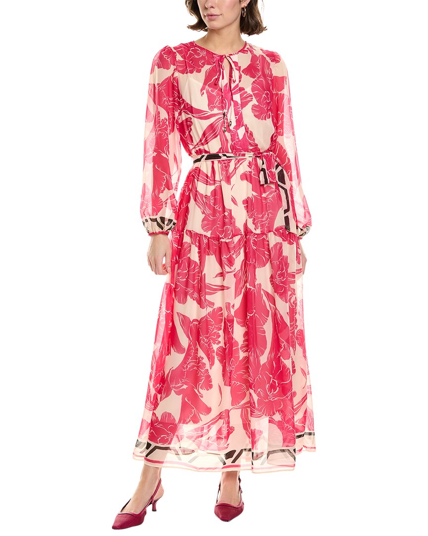 Julia Jordan Floral Print Long Sleeve Maxi Dress In Pink