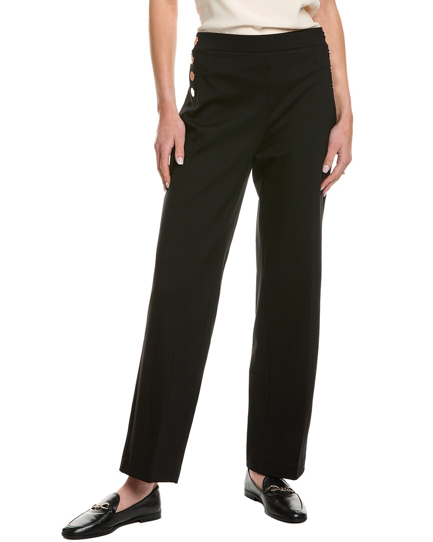 Shop Anne Klein Sailor Pocket Wide Leg Pant In Black