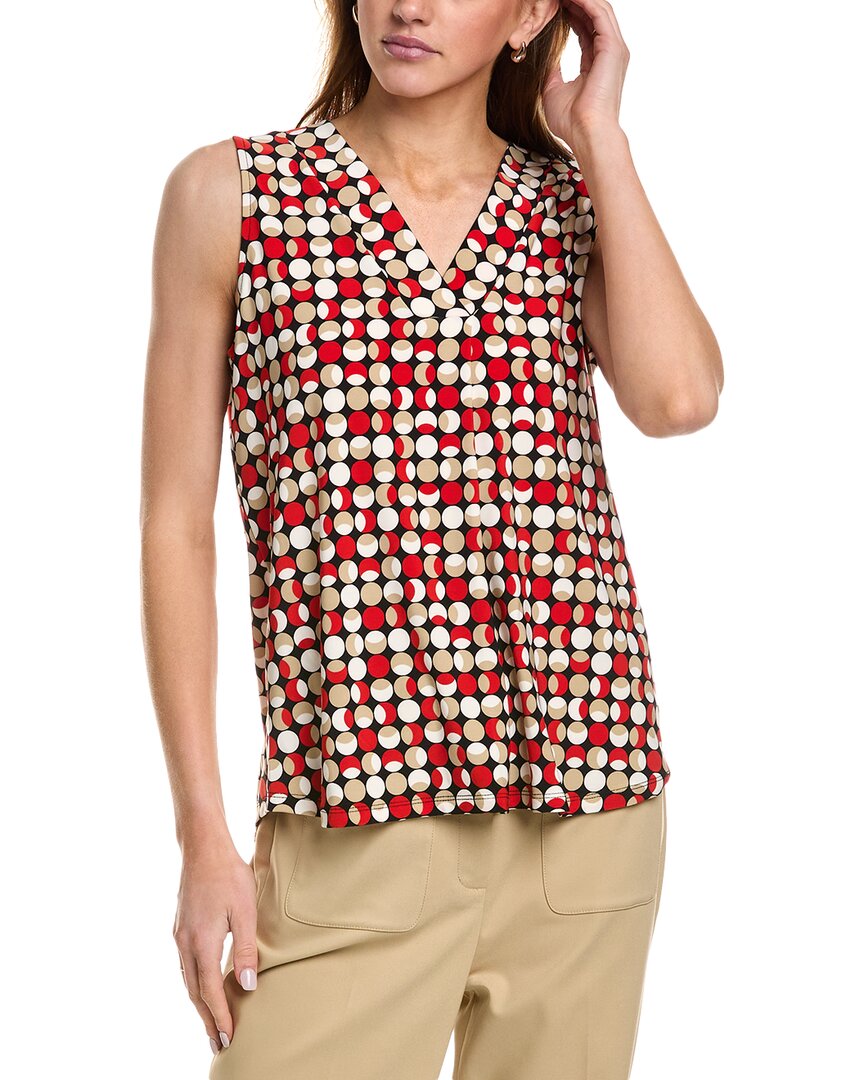 Anne Klein Women's Sleeveless Printed Blouse, Created For Macy's In Red
