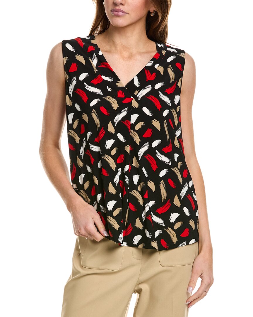 Anne Klein Women's Printed Sleeveless V-neck Shell Top In Red