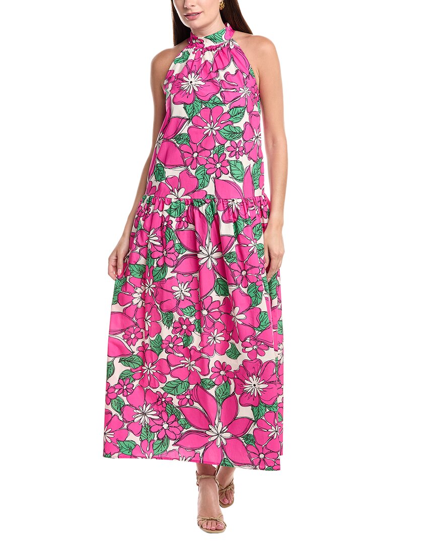Flora Bea Nyc Eleana Midi Dress In Pink