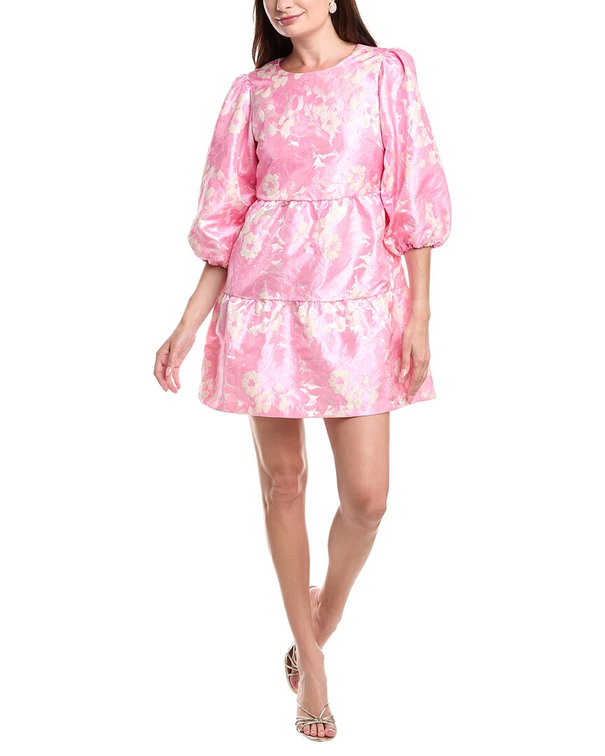 Flora Bea Nyc Allan Jacquard Mini Dress In Pink