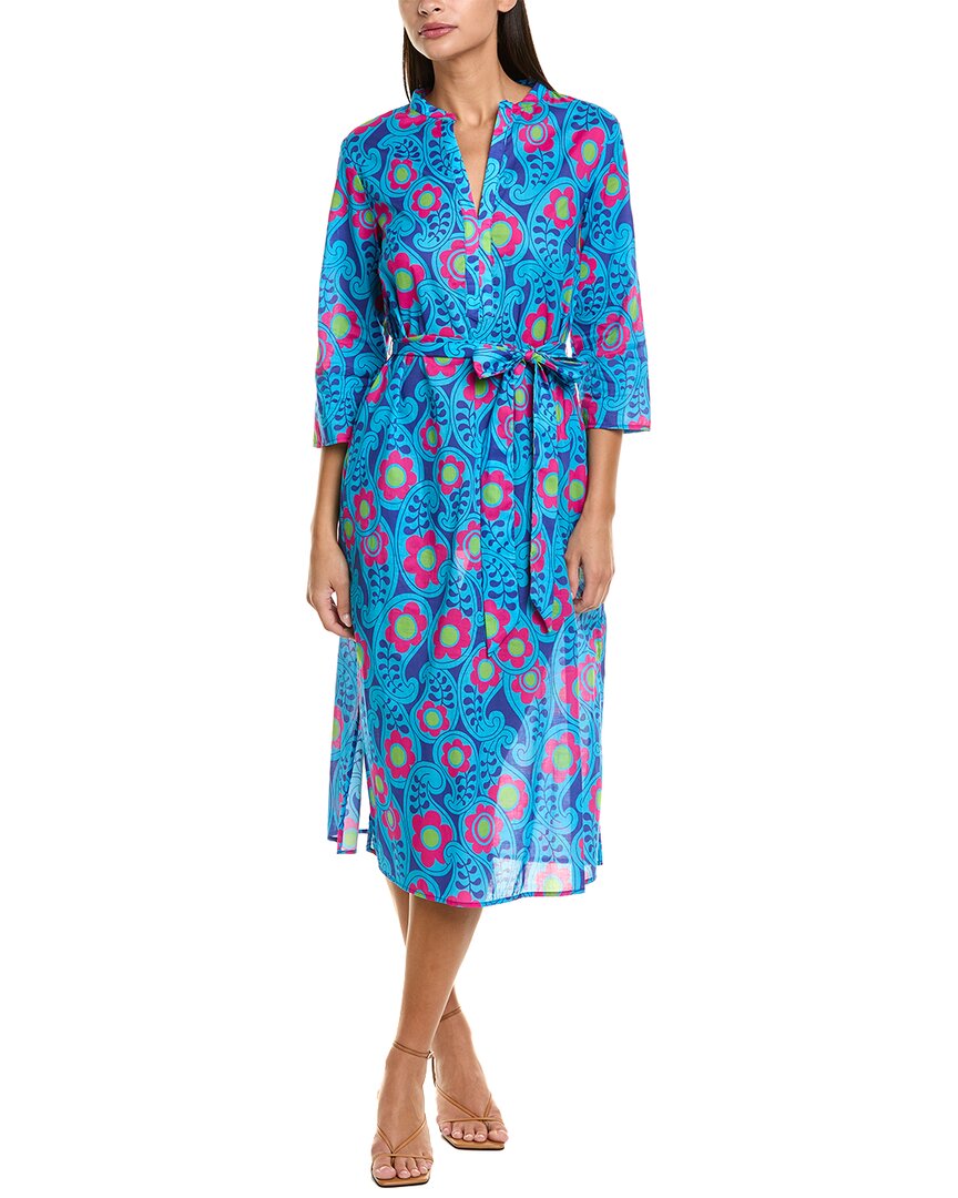 Flora Bea Nyc Lorette Midi Dress In Blue