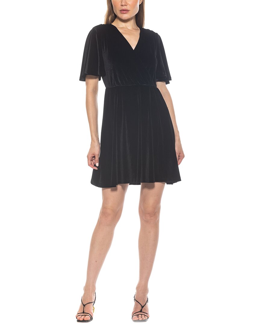 Alexia Admor Oakless Velvet Flutter Sleeve Fit & Flare Dress