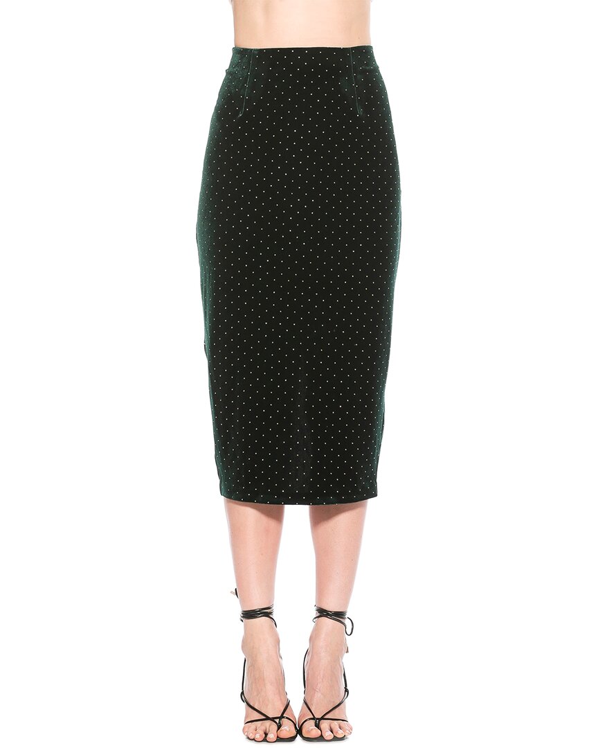 Alexia Admor Jayden Studded Velvet Midi Skirt