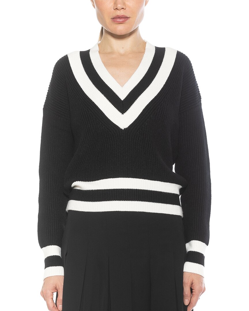 Alexia Admor Leona Varsity Polo Sweater Top