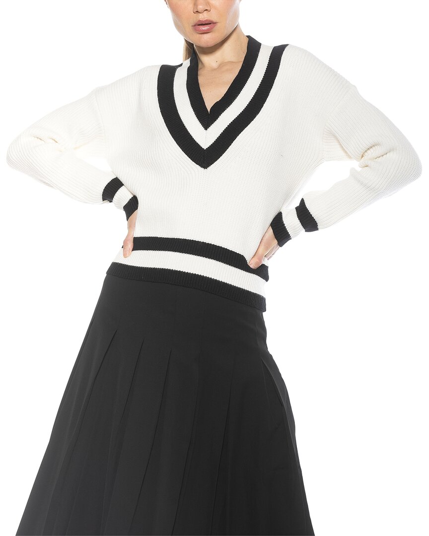 Alexia Admor Leona Varsity Polo Sweater Top