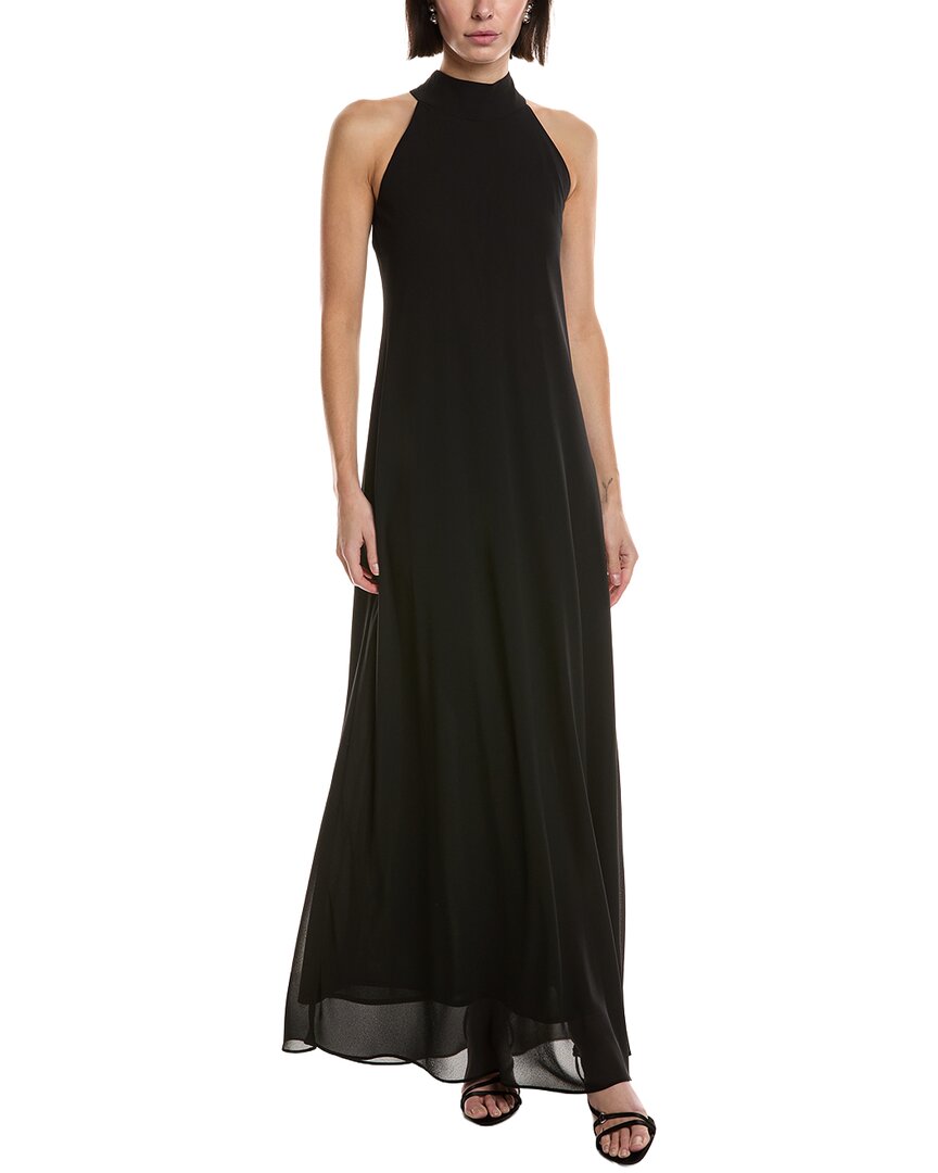 Carla Ruiz Halter Mock Neck Maxi Dress In Black