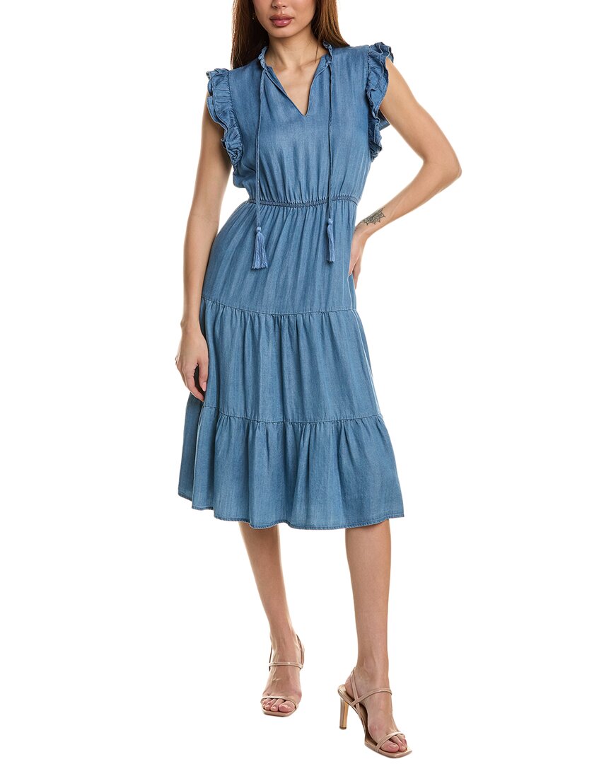 Nanette Lepore Nanette Tie-neck Midi Dress In Blue