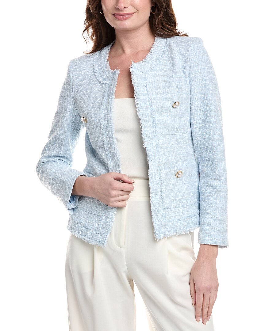 Shop Nanette Lepore Nanette  Tweed Jacket In Blue