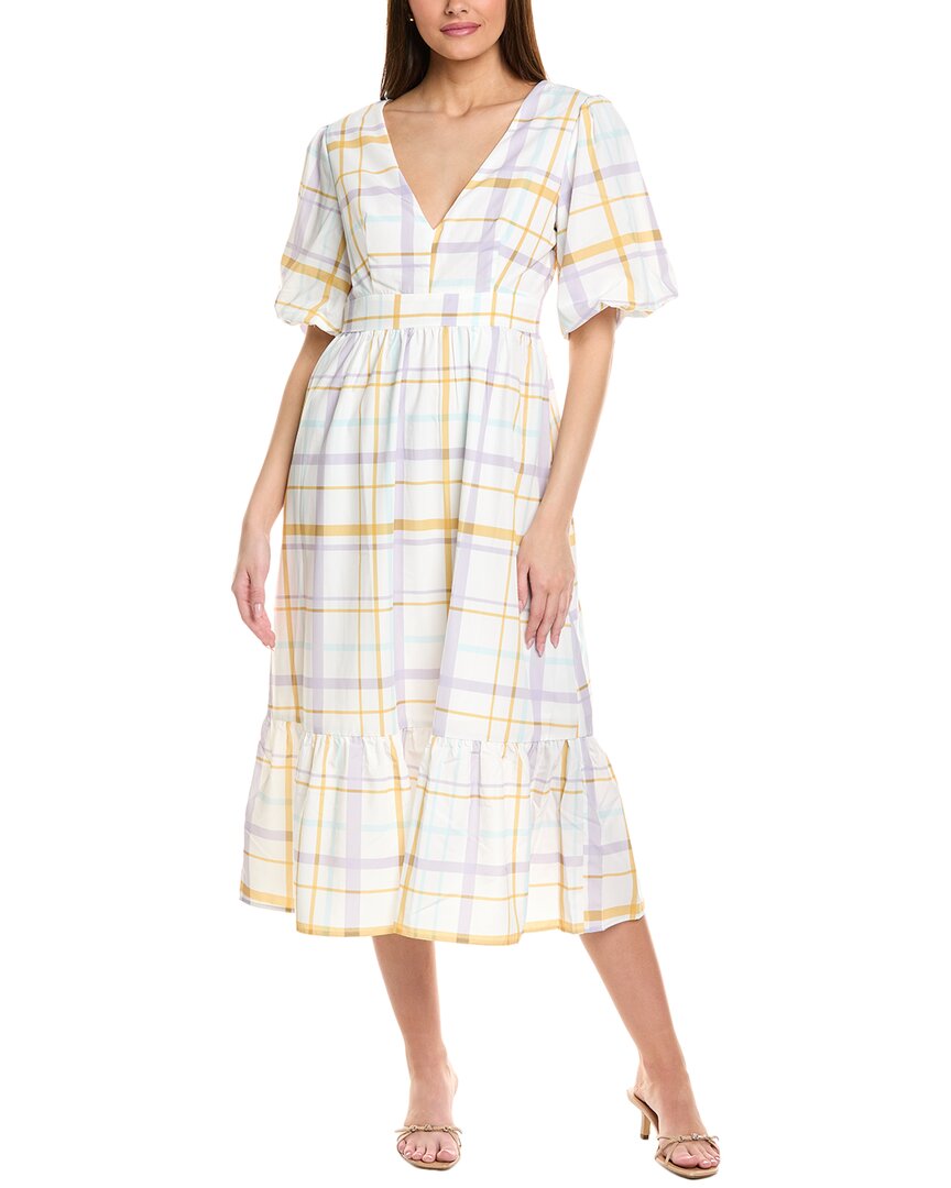 Jl Luxe Tie Back Midi Dress In Purple