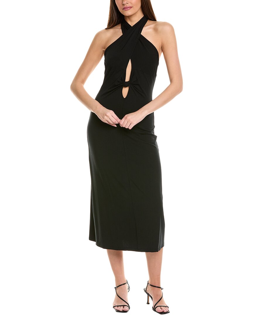 Jl Luxe Halter Midi Dress In Black