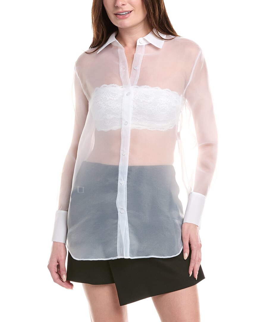 Kenneth Cole Sheer Organza Oversized Shirt