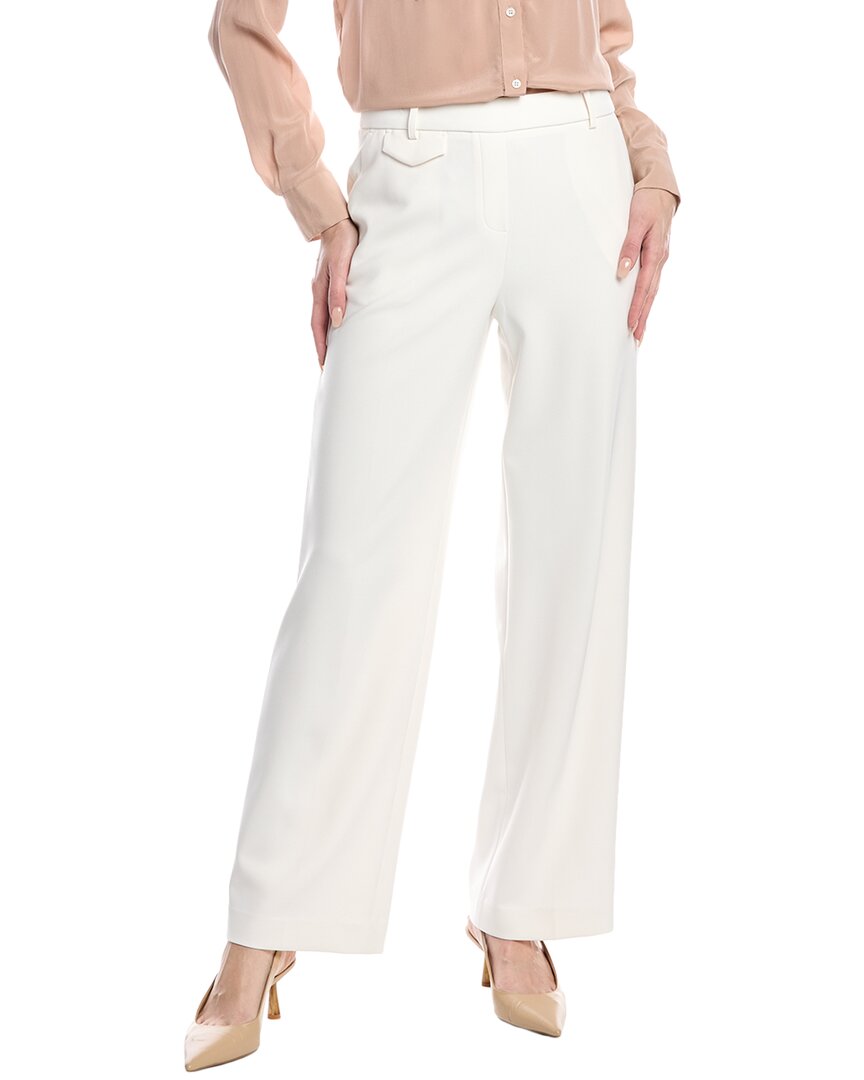 Shop Anne Klein Pull-on Flap Pocket Wide Leg Pant In White