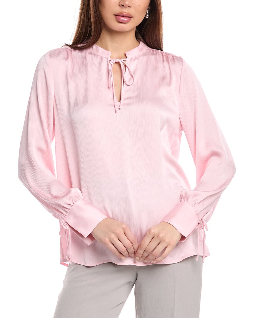 Shop Anne Klein Tie-neck Blouse In Pink
