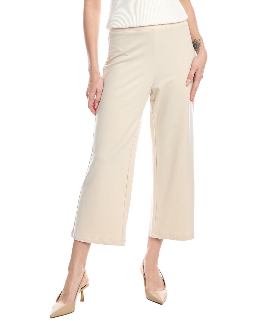 Shop Anne Klein Pull-on Wide Leg Crop Pant In Beige