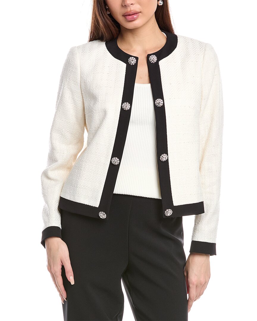 ANNE KLEIN ANNE KLEIN EMBELLISHED FRAMED JACKET