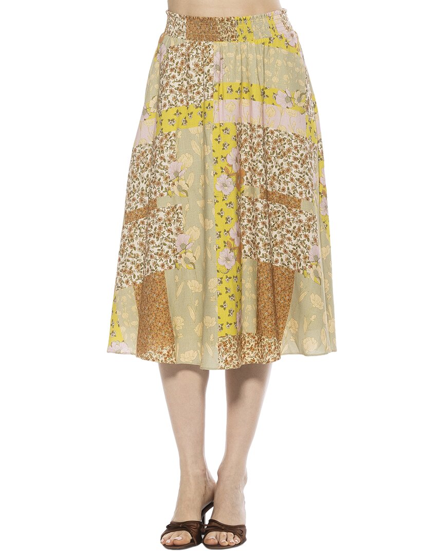Shop Alexia Admor Kliene Linen-blend Skirt In Beige