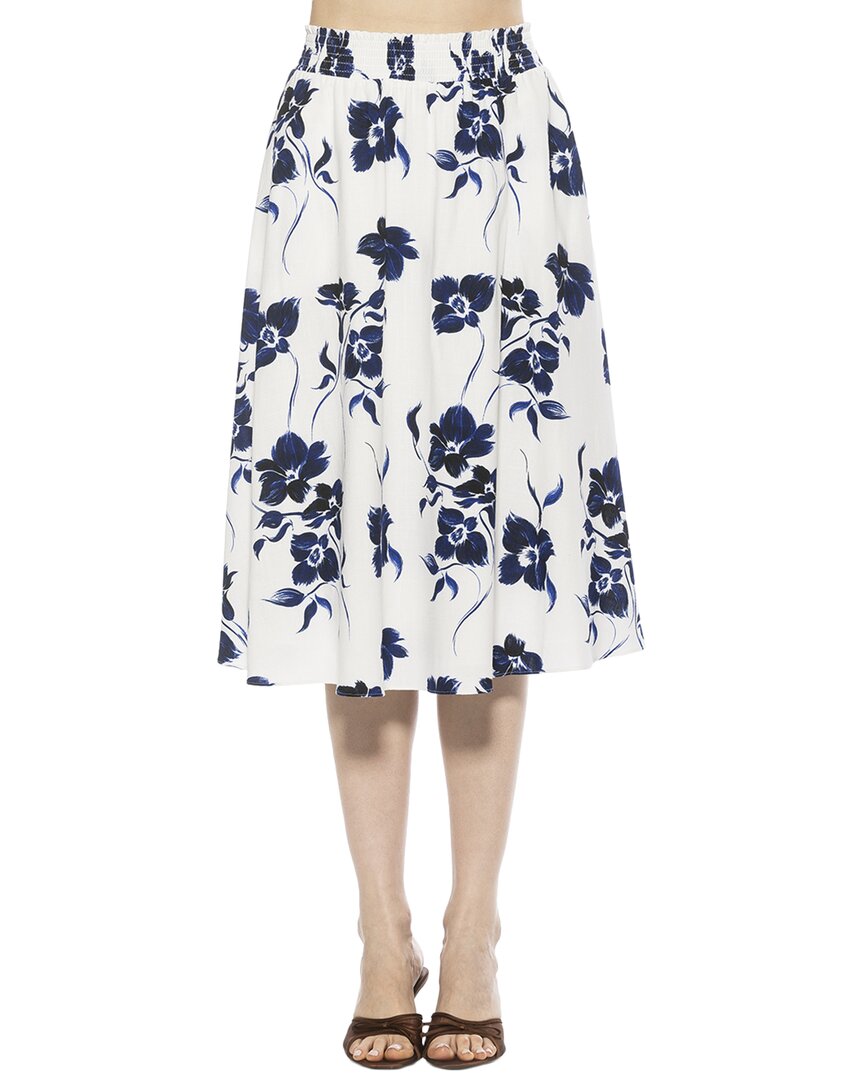 Alexia Admor Mabel Floral Midi Skirt In White