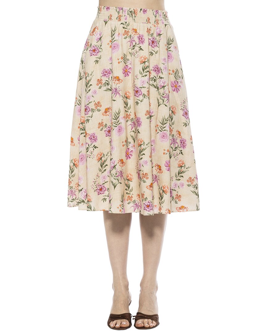 Shop Alexia Admor Kliene Linen-blend Skirt In Pink