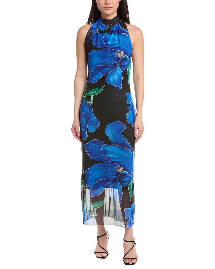 Ipponelli Sleeveless Maxi Dress In Blue Floral