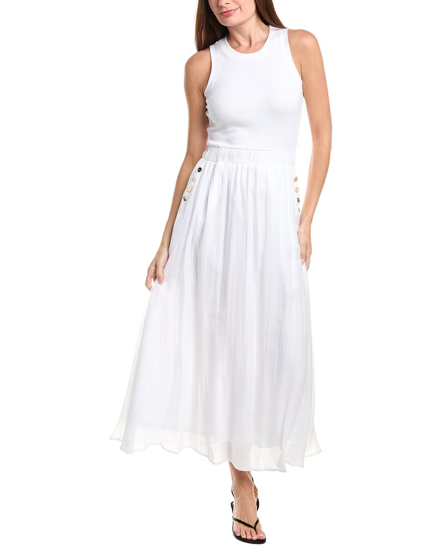 Dkny Textured Knit Dress In White