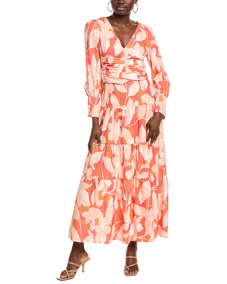 Ipponelli Tiered Midi Dress In Orange