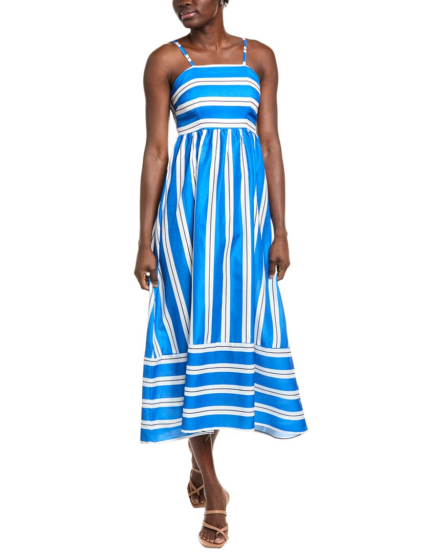 Ipponelli Open Back Midi Dress In Blue