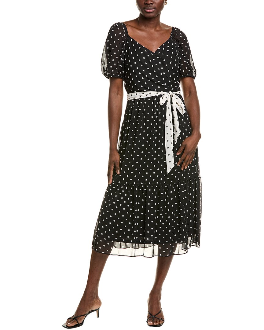 Julia Jordan Puff Sleeve Midi Dress In Black