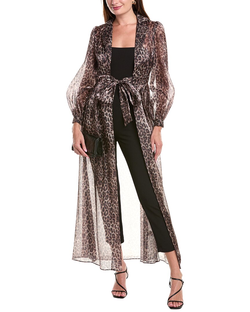 Julia Jordan Glow Organza Wrap Gown In Brown