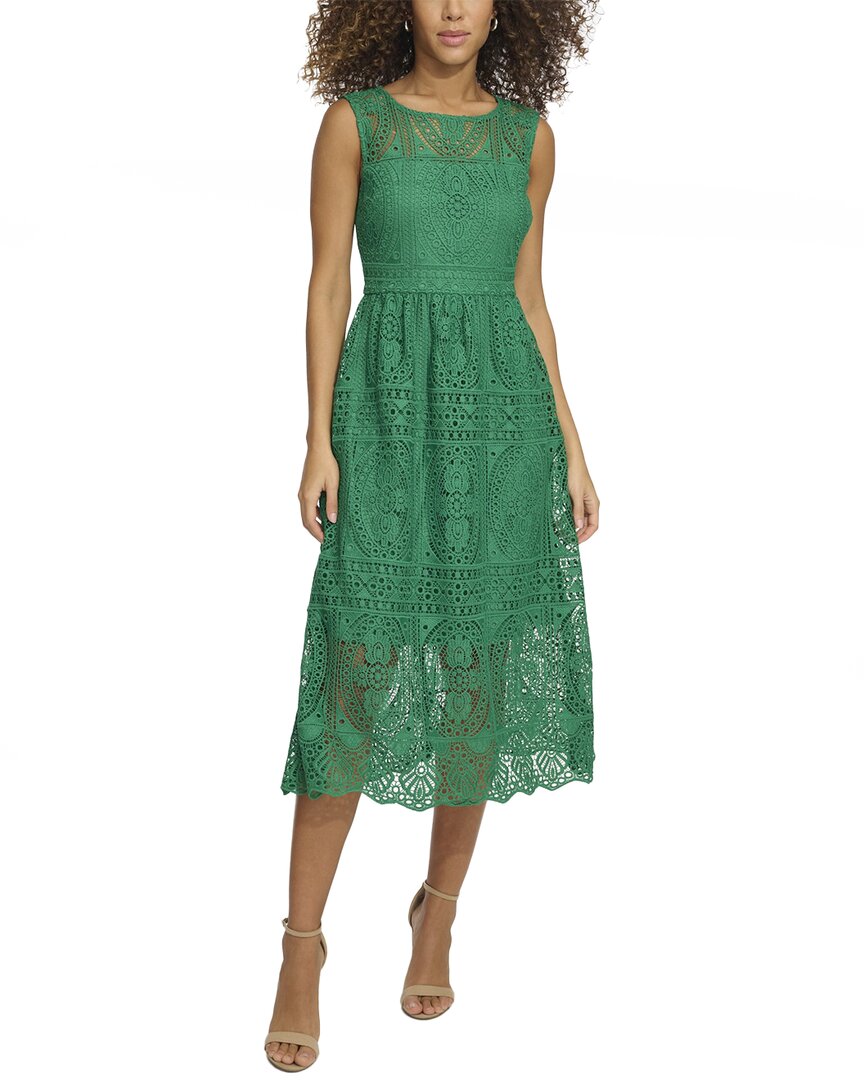 Kensie Heavy Floral Lace Midi Dress