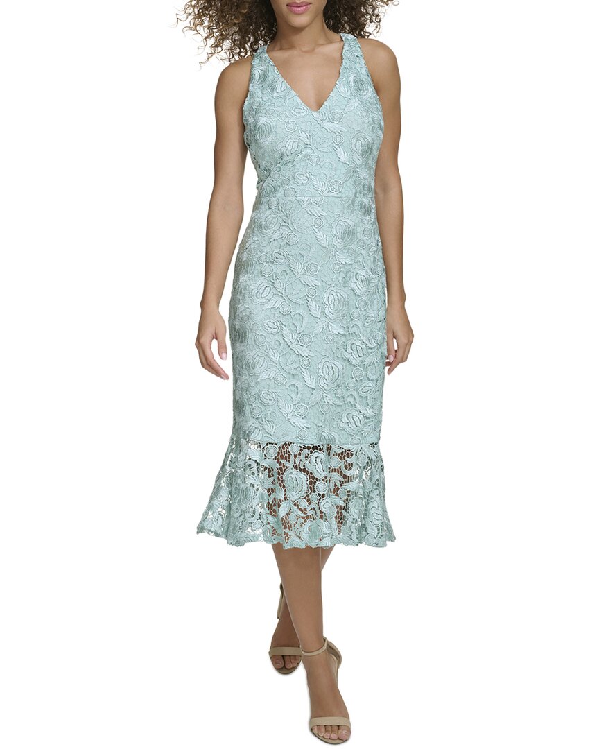 Siena Women's Floral-lace Flounce-hem Midi Dress