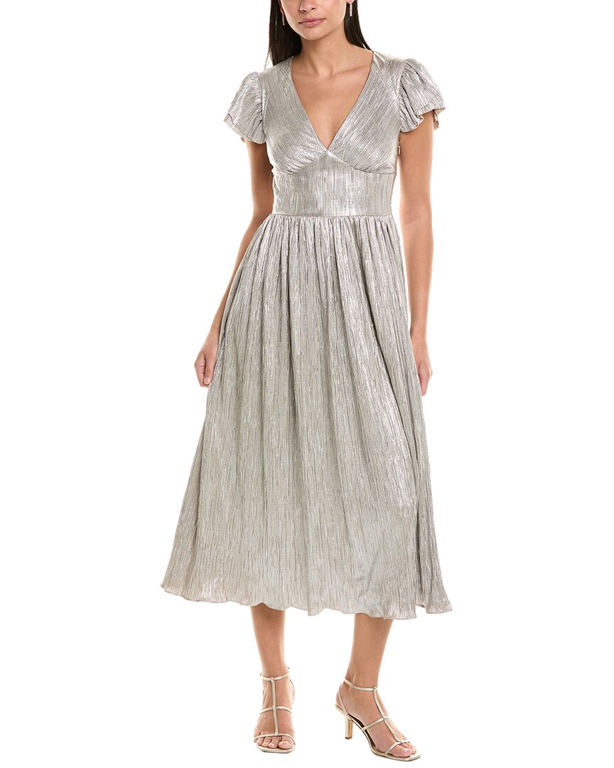Shoshanna Hera Midi Dress In Metallic