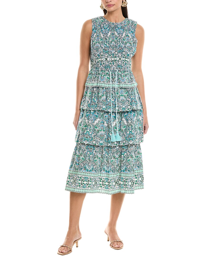 Shoshanna Mariette Midi Dress In Blue