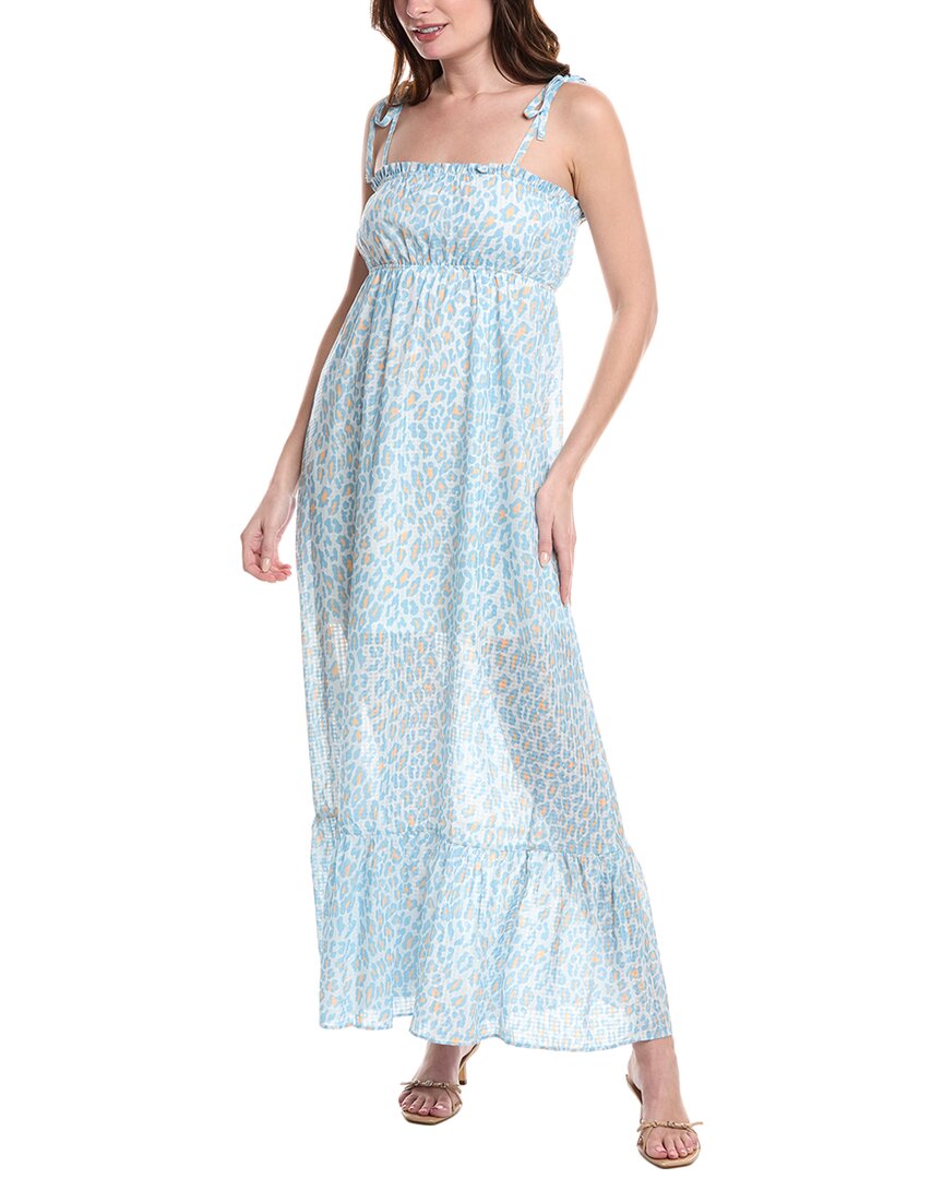 Marion Tie-strap Maxi Dress In Blue