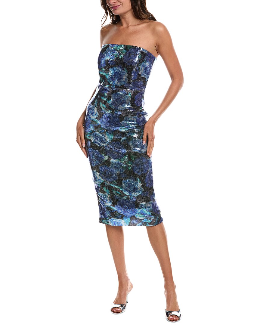 Bebe Spaghetti Strap Midi Dress In Blue
