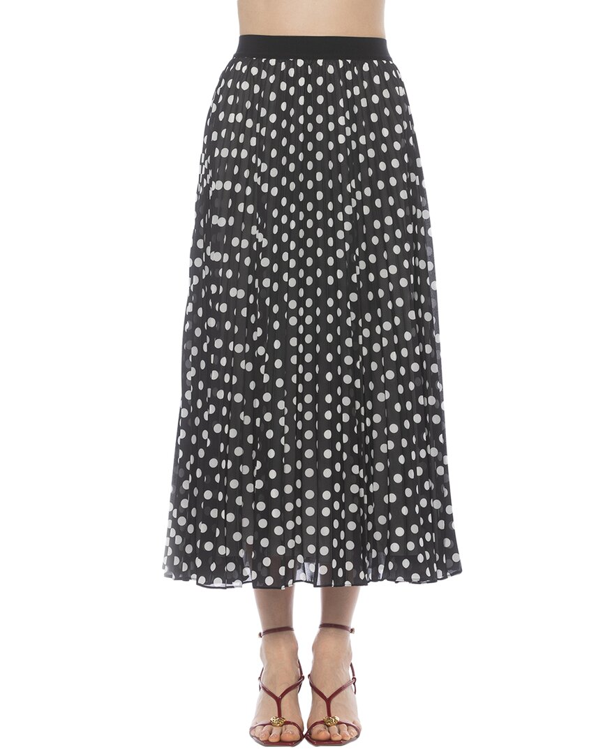 Alexia Admor Kesia Midi Chiffon Pleated Skirt In Black