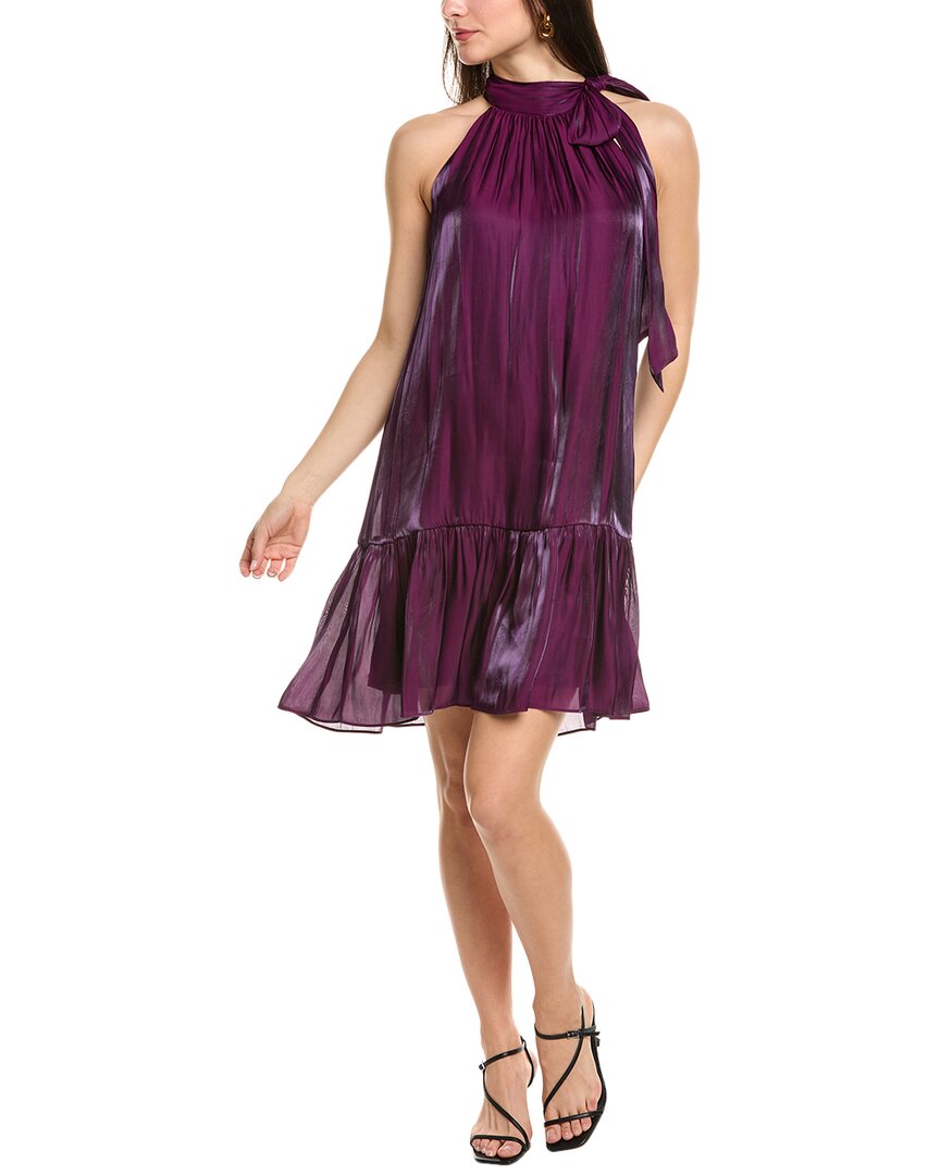 Anne Klein Bow Accent Tiered Dress In Purple