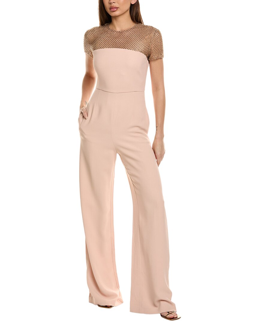 Stella Mccartney Crystal-embellished Short Sleeve Jumpsuit In Pink