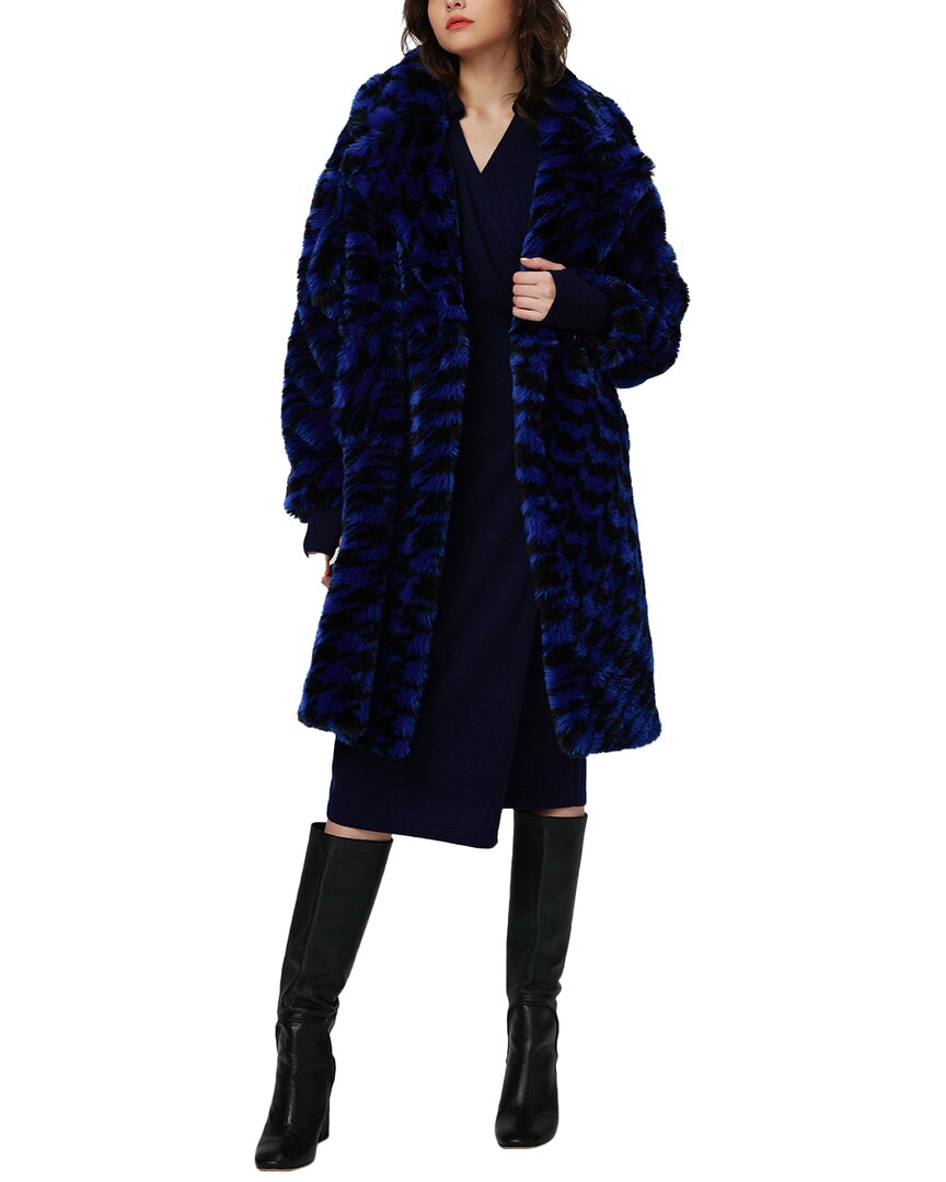 Diane Von Furstenberg Printed Faux Fur Coat In Multi
